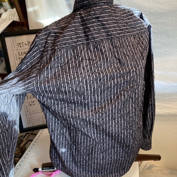 Pronto Uomo Blue Label Shirt Casual Button Down with Striped Design Blue Mix - Picture 8 of 13